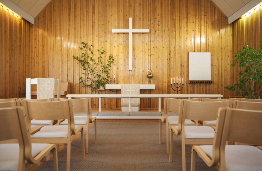 Hirvilahden kappeli sisältä.