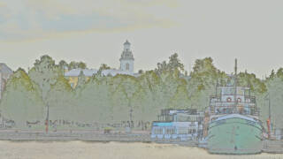 Kaupunkia sataman suunnalta.